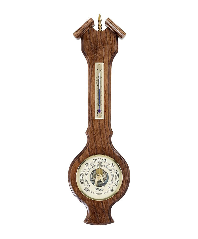 Woodford Solid Oak Barometer & Thermometer