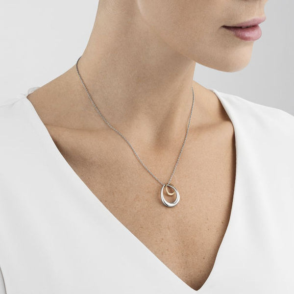 Georg Jensen Offspring Pendant, Sterling Silver & 18ct Rose Gold