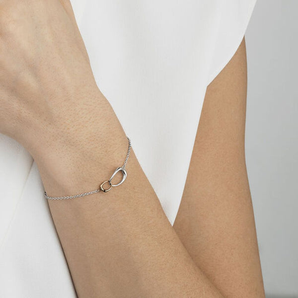 Georg Jensen Offspring Bracelet, Silver and 18ct Rose Gold