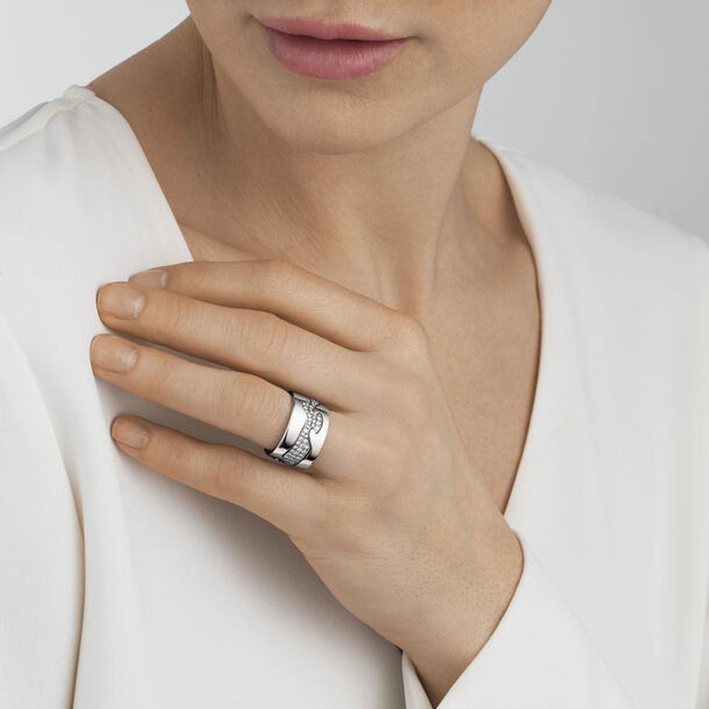 Georg Jensen Fusion Centre Ring with Diamonds, 18ct