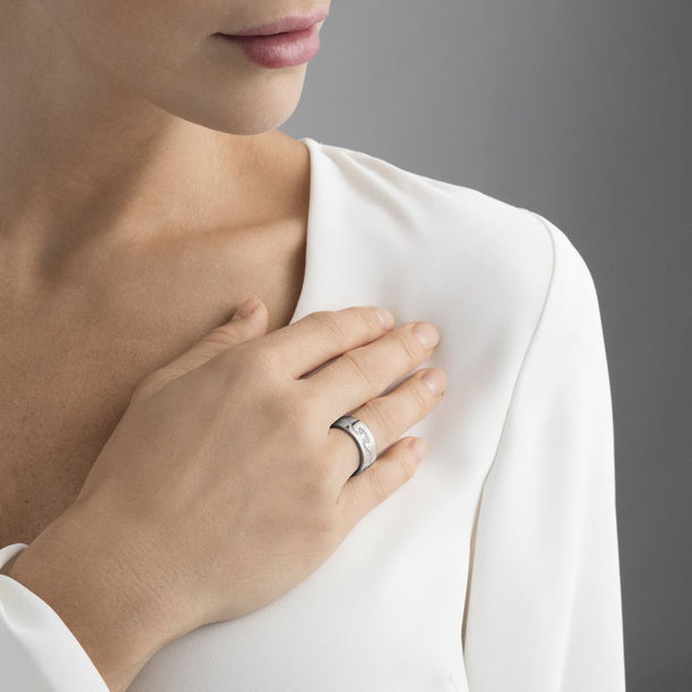 Georg Jensen Fusion End Ring with Diamonds, 18ct