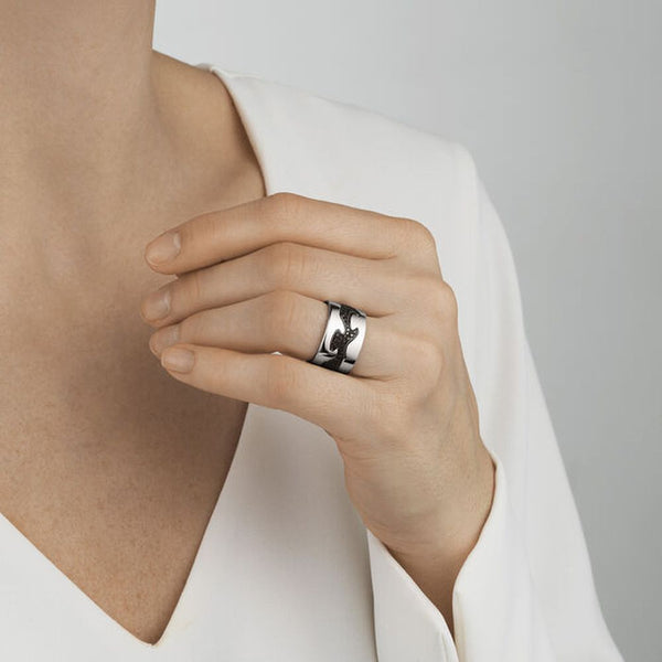 Georg Jensen Fusion Centre Ring with Diamonds, 18ct