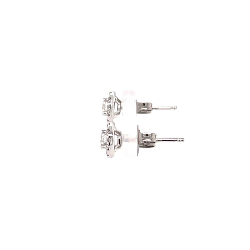 Diamond Cluster 0.45ct White 18ct Earrings