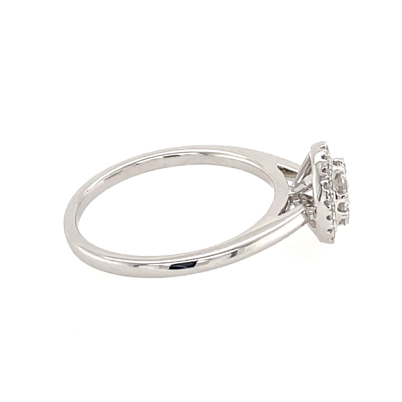 Diamond 0.32ct Halo Cluster 18ct Ring