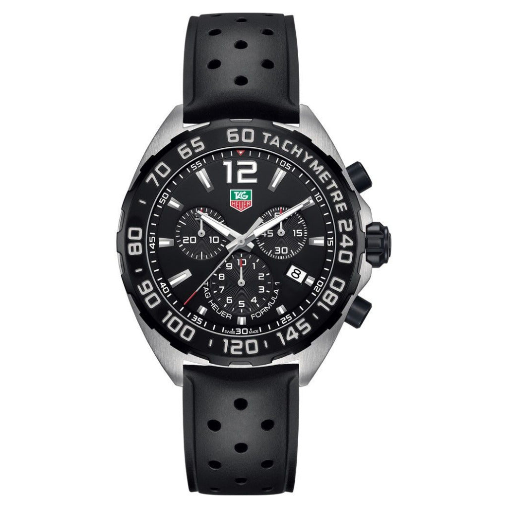 Tag Heuer Formula 1 Chrono Black Rubber Strap 43mm