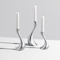 Georg Jensen Cobra Candelholder Set, Stainless Steel