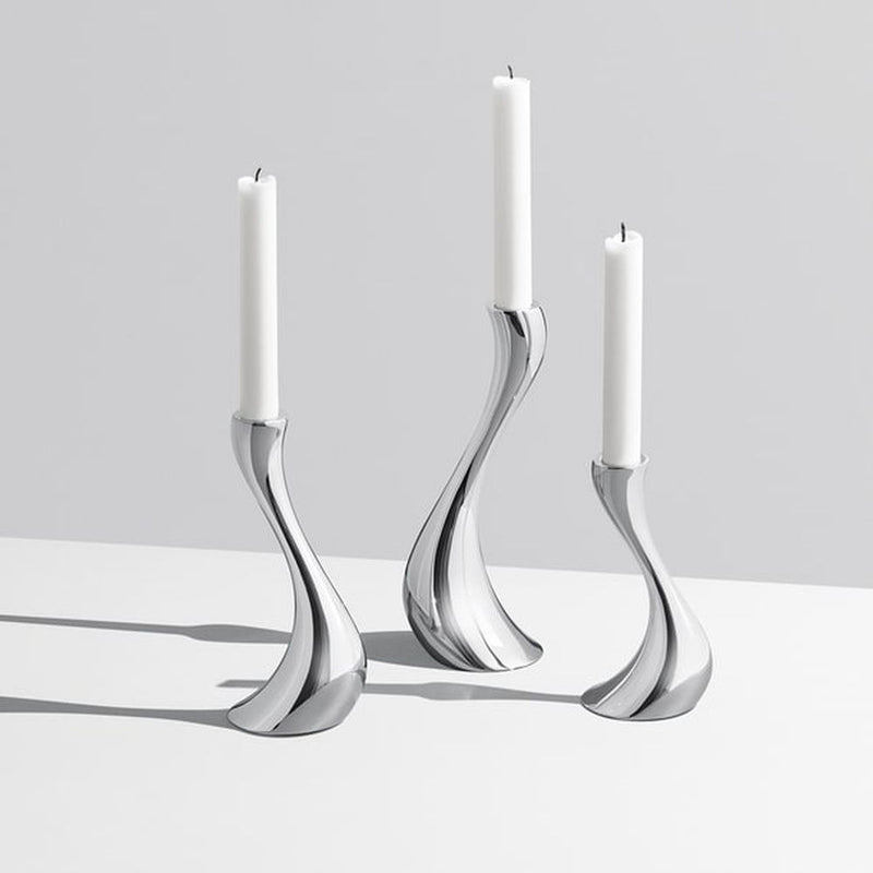 Georg Jensen Cobra Candelholder Set, Stainless Steel