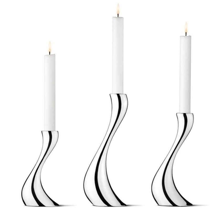 Georg Jensen Cobra Candelholder Set, Stainless Steel