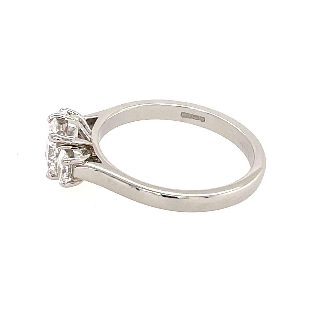 3 Stone Oval Diamond 1.06ct Platinum Ring