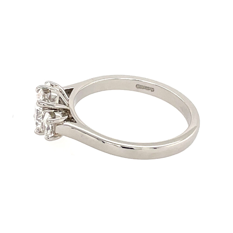 3 Stone Oval Diamond 1.06ct Platinum Ring