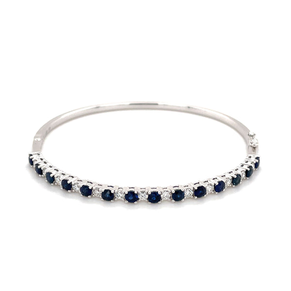 Sapphire & Diamond 18ct White Gold Bangle