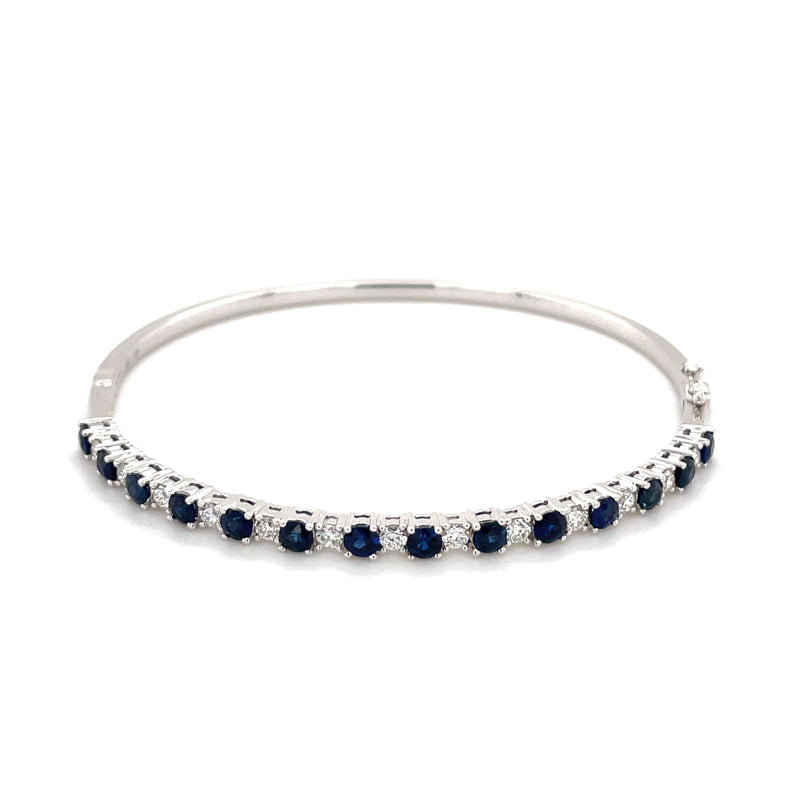 Sapphire & Diamond 18ct White Gold Bangle