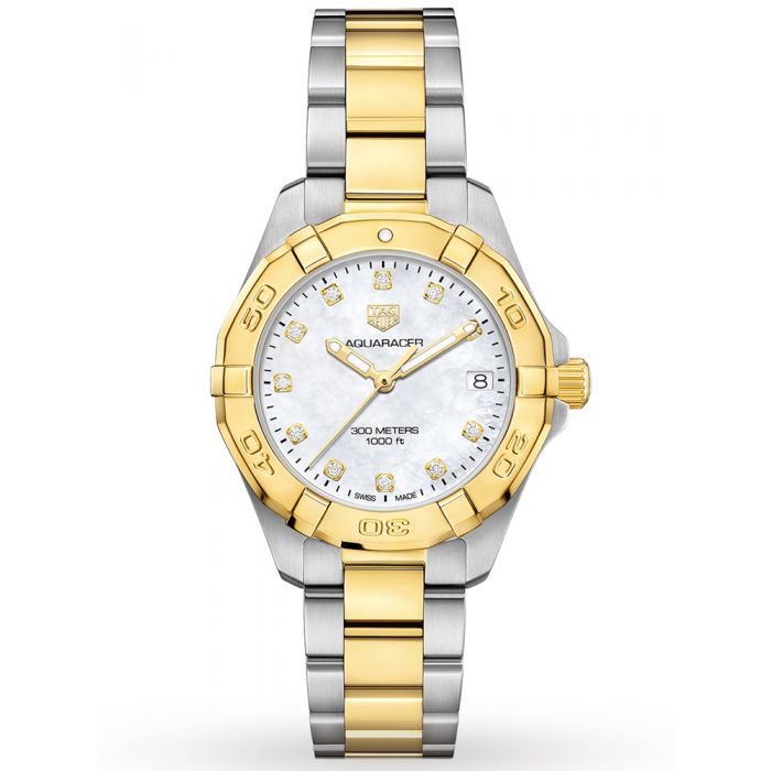 Tag Heuer Aquaracer Ladies Steel & Yellow Diamond Dial 32mm