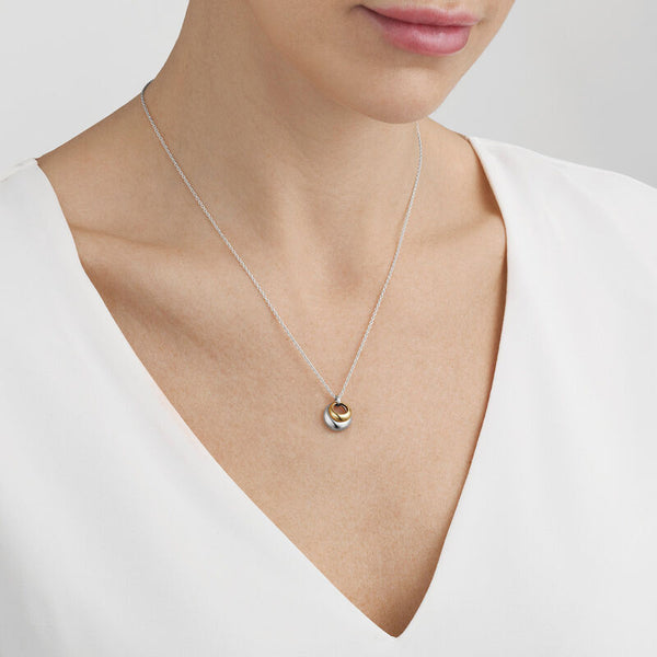Georg Jensen Curve Necklace with Pendant, 18ct Yellow Gold & Sterling Silver