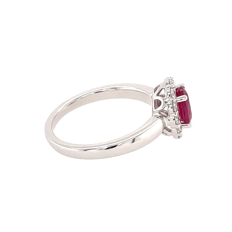 Ruby & Diamond 18ct Cluster Ring