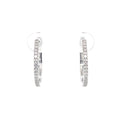 Diamond Hoop 18ct White Gold Earrings