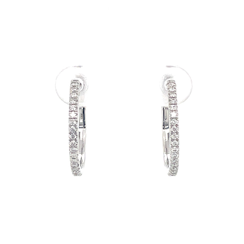 Diamond Hoop 18ct White Gold Earrings