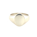 9ct White Gold 13x10mm Solid Plain Oval Signet Ring
