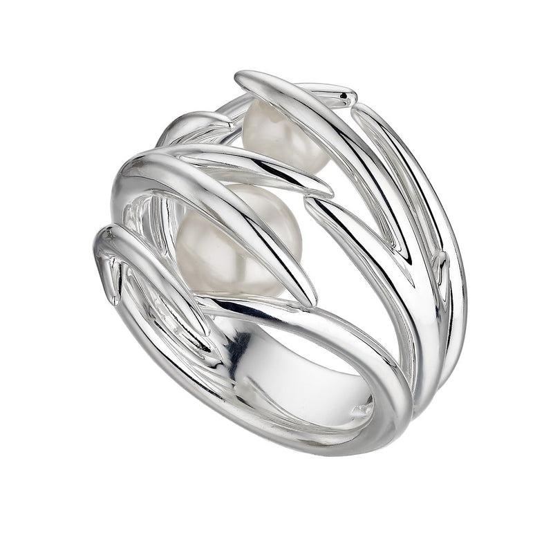 Shaun Leane Silver Hooked Pearl Ring