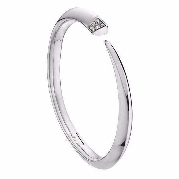 Shaun Leane Silver Diamond Tusk Bangle