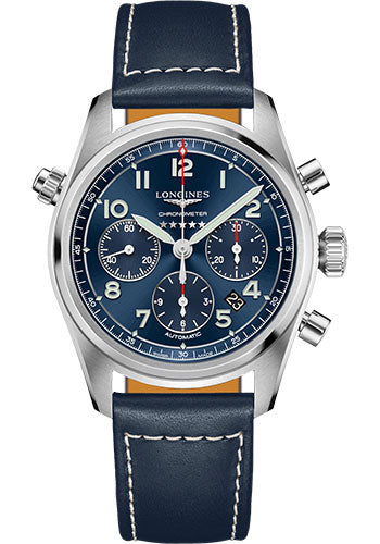 Longines Spirit Automatic Chronometer Chronograph Blue Strap 42mm