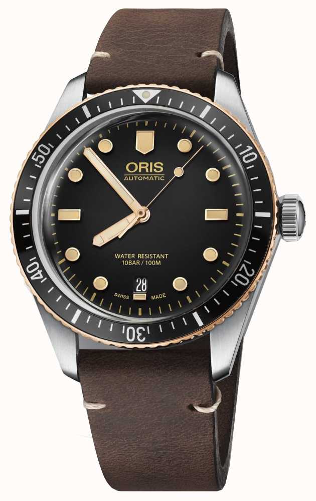 Oris Divers Sixty-Five Leather Strap Watch 40mm