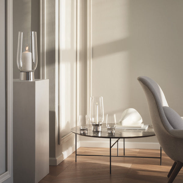 Georg Jensen Lumis tealight candleholder - Mouth-blown glass, Stainless steel