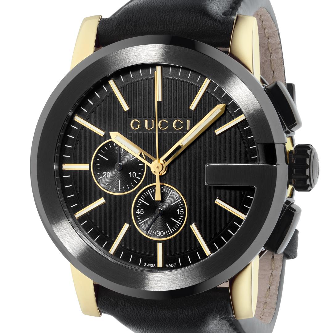 GUCCI G-Chrono Black & Gold Watch 44mm