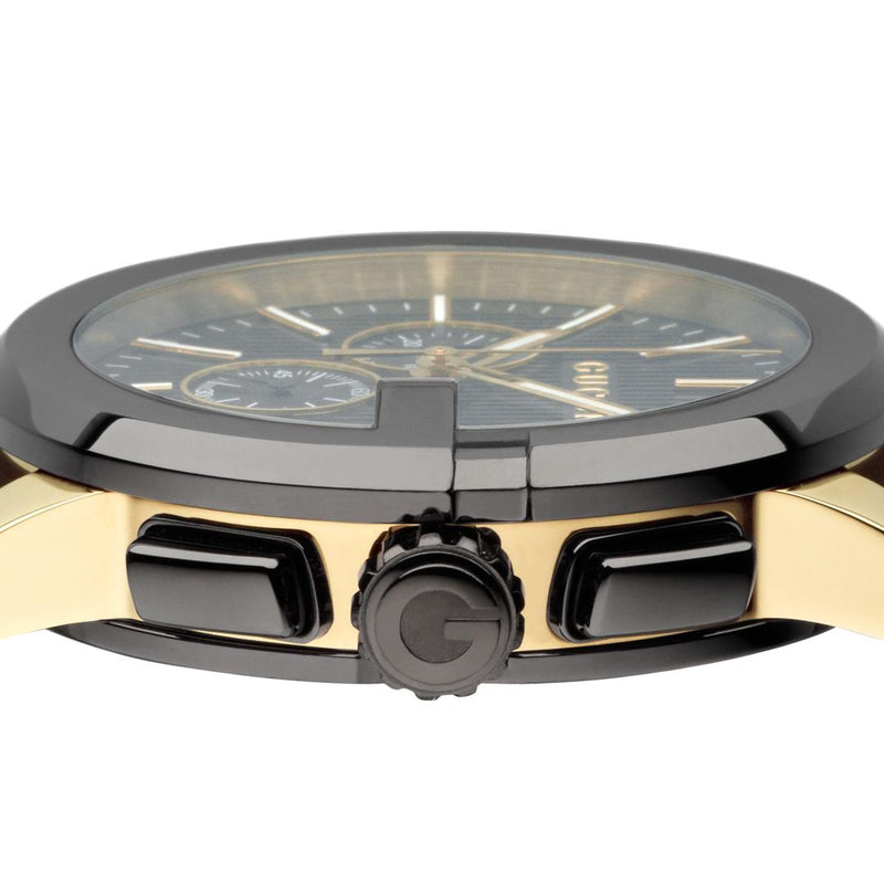 GUCCI G-Chrono Black & Gold Watch 44mm