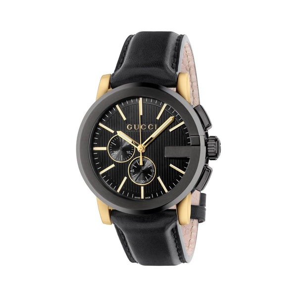 GUCCI G-Chrono Black & Gold Watch 44mm