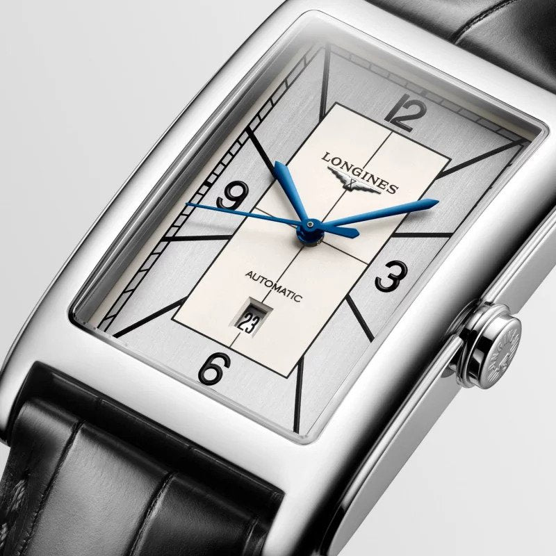 Longines DolceVita Sector Silver Dial & Black Leather