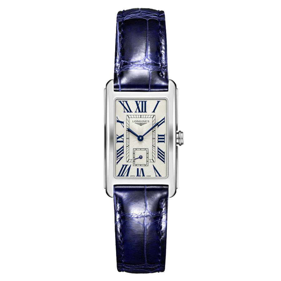 Longines DolceVita Silver Dial & Blue Crocodile Strap