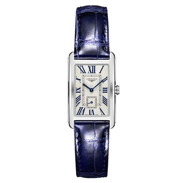Longines DolceVita Silver Dial & Blue Crocodile Strap