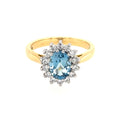Aquamarine & Diamond 18ct Cluster Ring