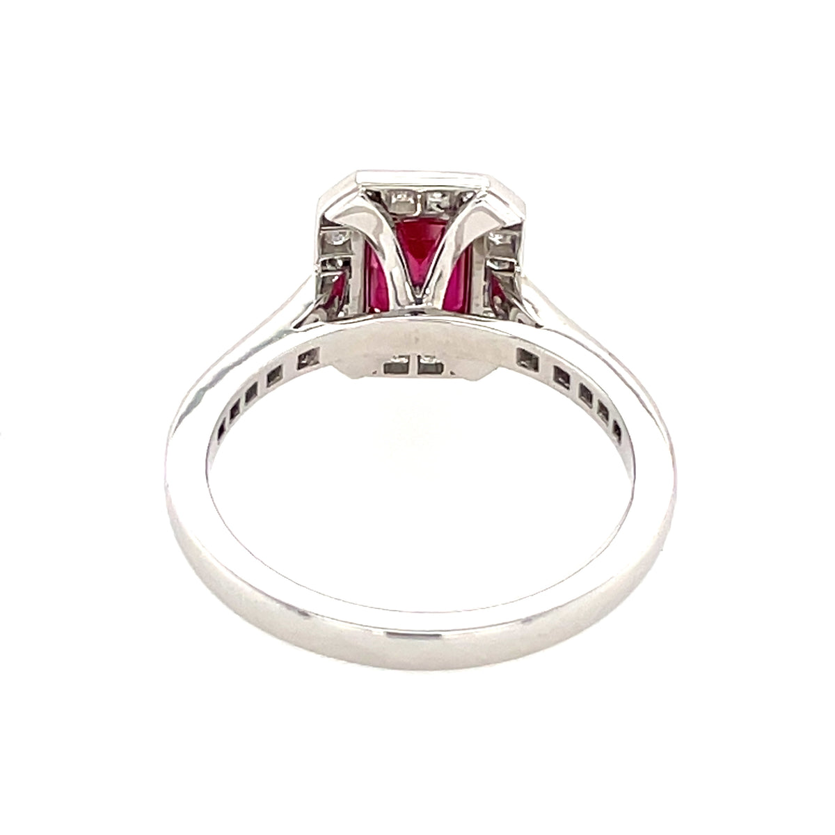 Ruby & Diamond 18ct White Cluster Ring