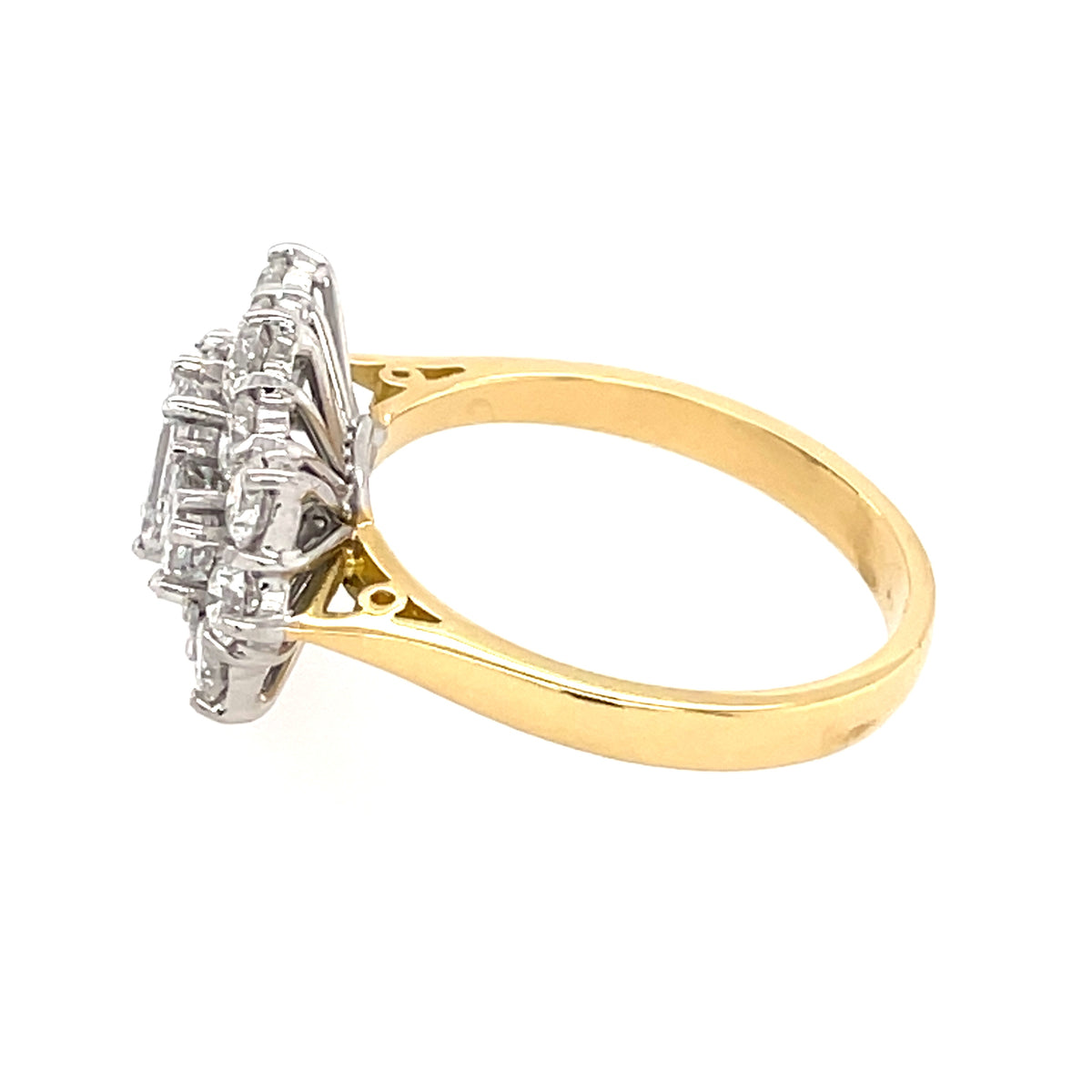 Diamond Shaped 18ct Cluster Ring