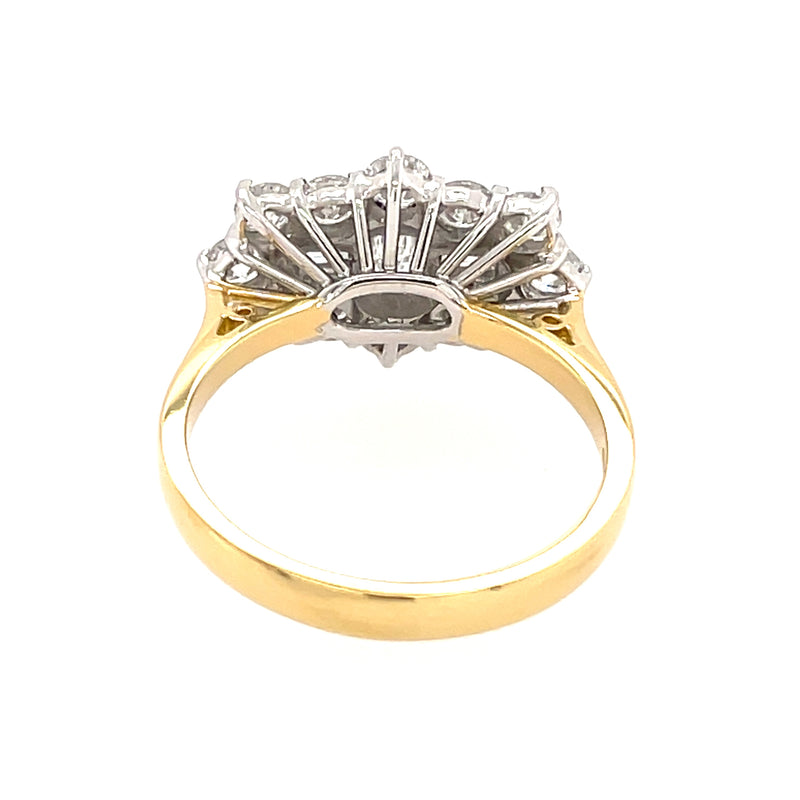 Diamond Shaped 18ct Cluster Ring