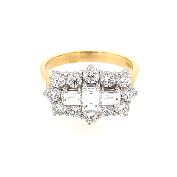 Diamond Shaped 18ct Cluster Ring