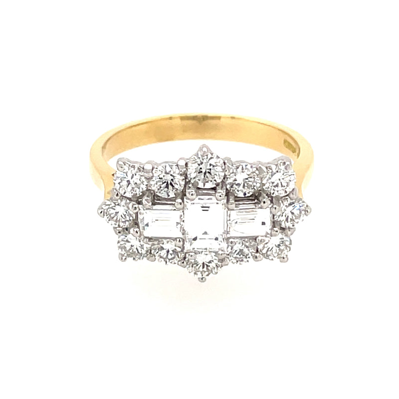 Diamond Shaped 18ct Cluster Ring