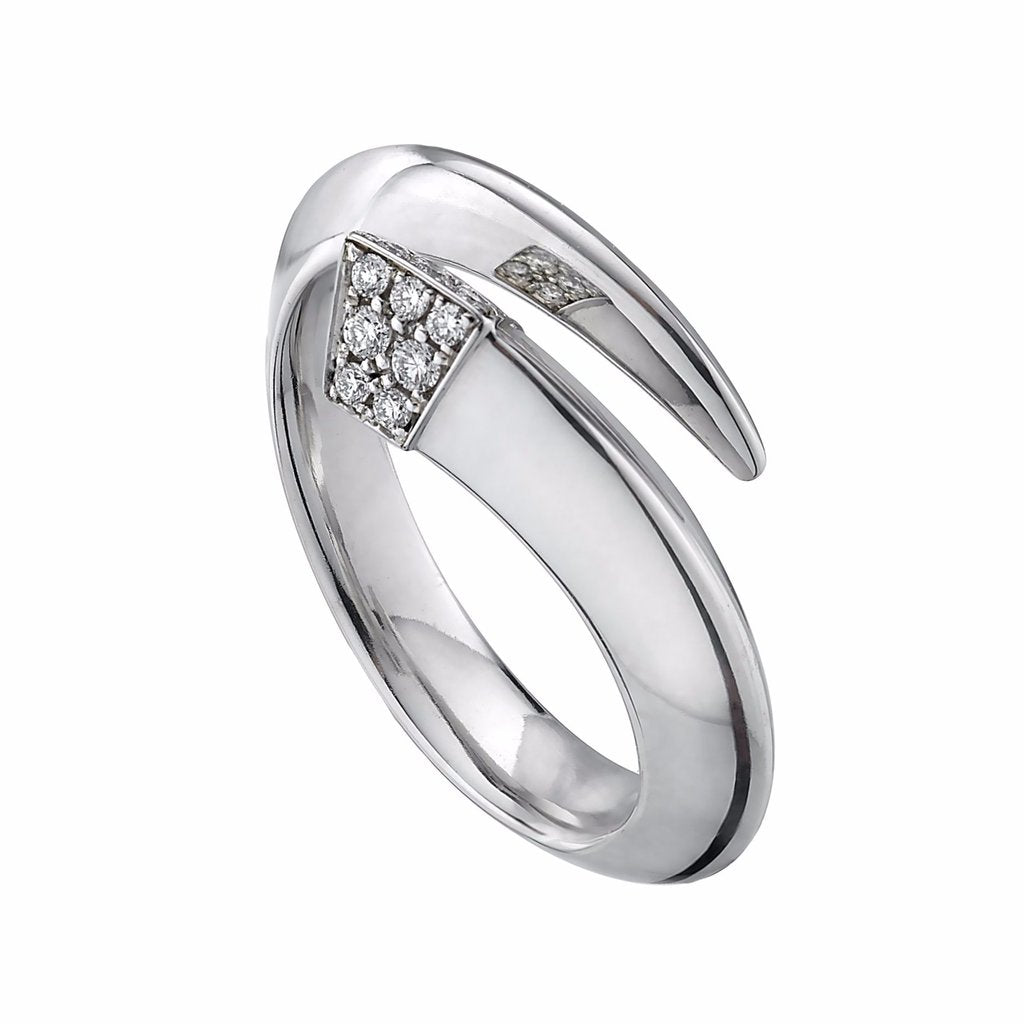 Shaun Leane Silver Diamond Tusk Ring