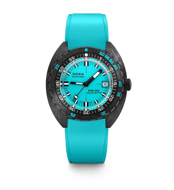 Doxa SUB 300 Carbon Aquamarine Turquoise Rubber 822.70.241.25