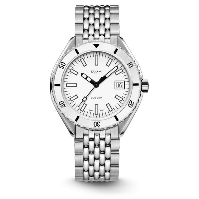 Doxa SUB 200 Whitepearl Stainless Steel 799.10.011.10
