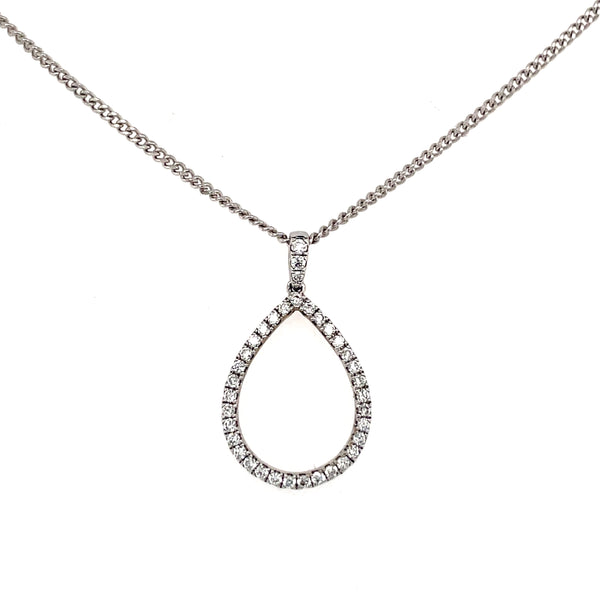 Diamond Drop Style 18ct Pendant