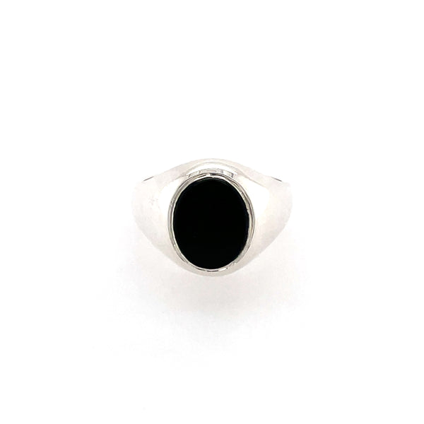 Silver Boys Onyx Ring