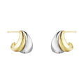 Georg Jensen Curve Earrings, Sterling Silver, 18ct Yellow Gold