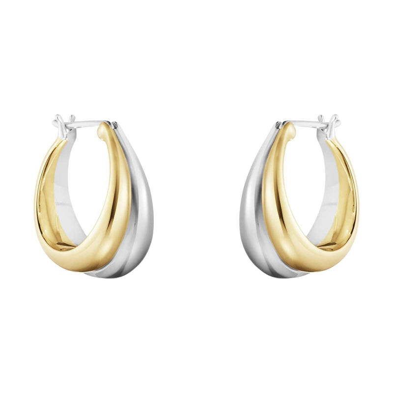Georg Jensen Curve Earrings, 18ct Yellow Gold, Sterling Silver