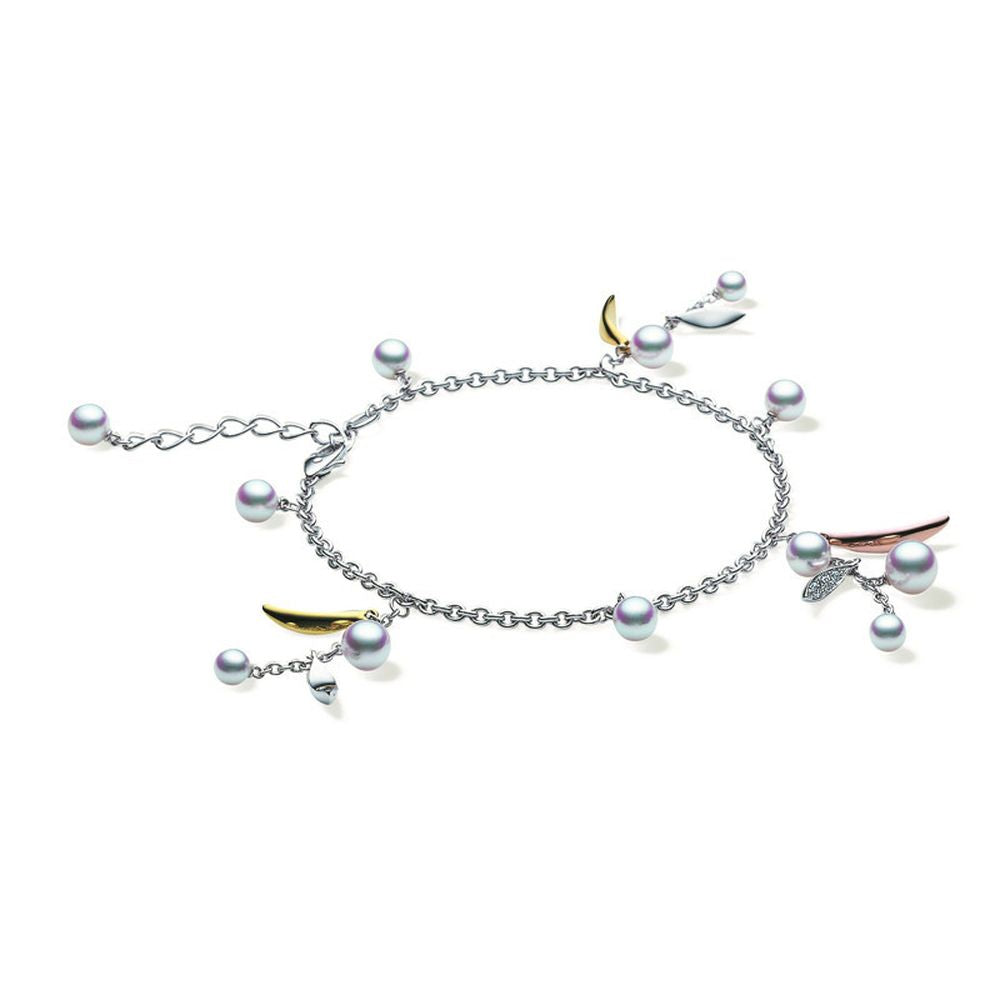 Mikimoto Dancing Leaves 18ct White Gold Bracelet