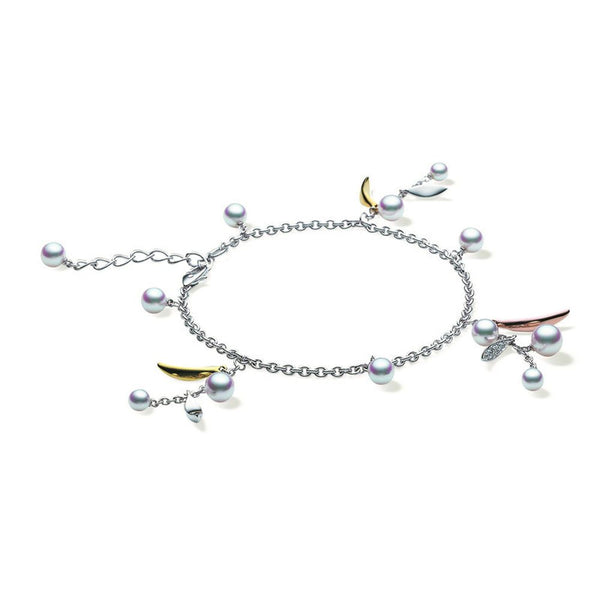 Mikimoto Dancing Leaves 18ct White Gold Bracelet