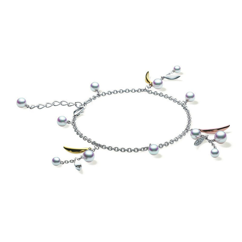 Mikimoto Dancing Leaves 18ct White Gold Bracelet
