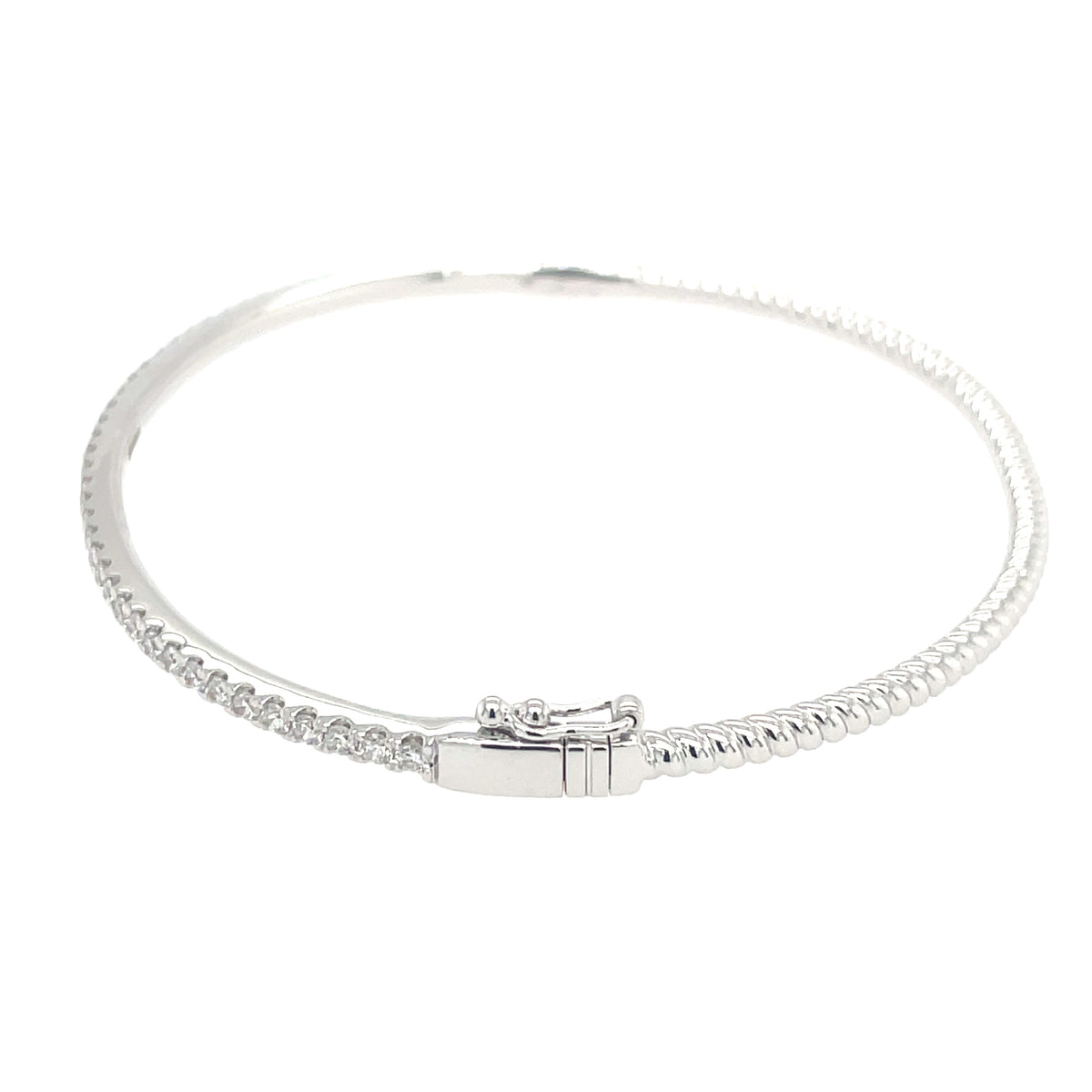 Diamond Set 1.00ct White Gold 18ct Bangle